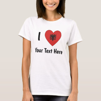 T-shirt J'AIME (Drapeau albanais en forme de cœur) Personn
