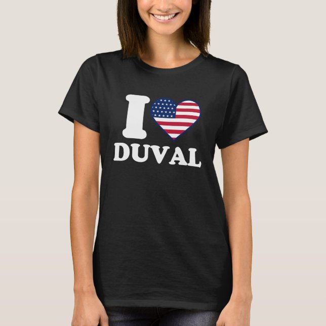T-shirt J'aime Duval je cœur Duval (Devant)