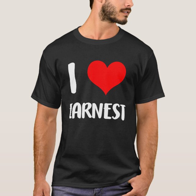 T-shirt J'aime EARNEST valentine désolé dames gars coeur b (Devant)