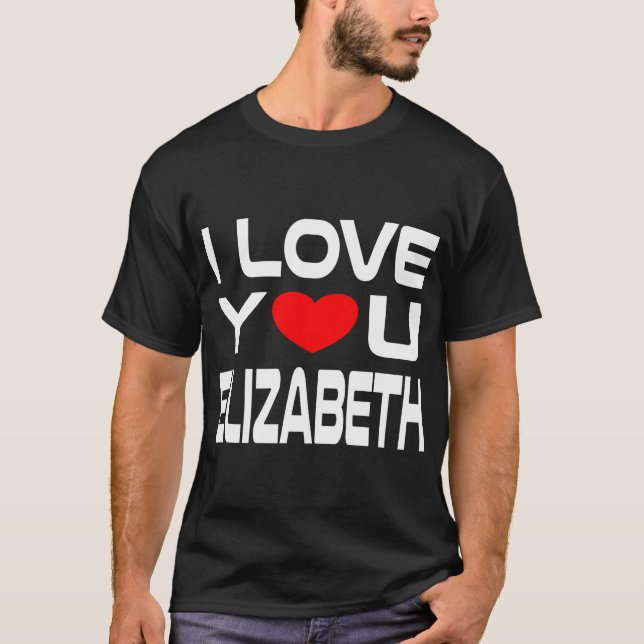 T-shirt J'Aime Elizabeth Red Heart Design Pour Dire Honey  (Devant)