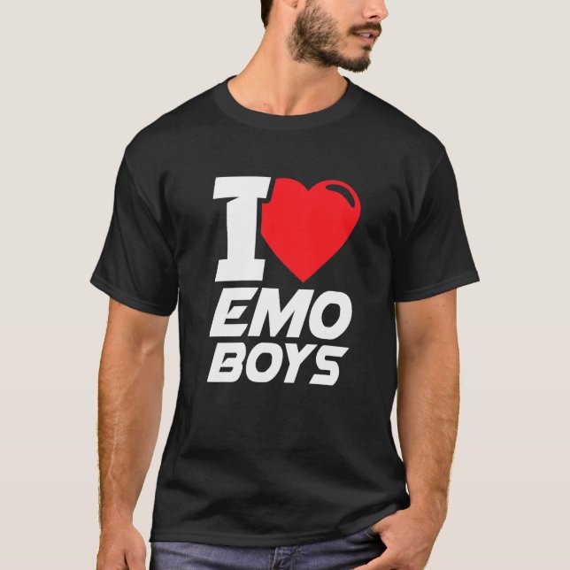 T-shirt J'Aime Emo Boys Je Coeur Emo Boys (Devant)