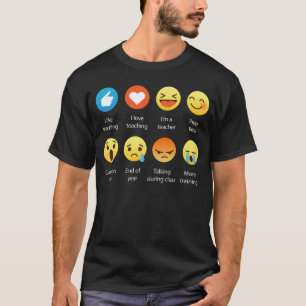 T-shirt J'aime enseigner à émoticône d'Emoji de profess