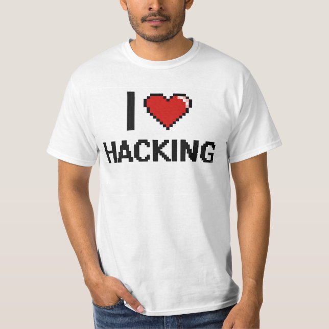 T-shirt J'aime entailler la rétro conception de Digitals (Devant)