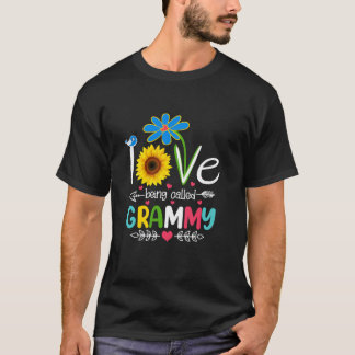 T-shirt J'Aime Être Appelé Grammy Funny Sunflower Mère