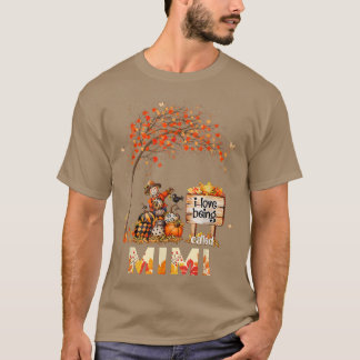 T-shirt J'Aime Être Appelé Mimi Farmer Feuilles Automne