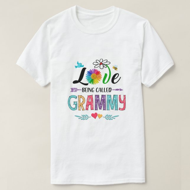 T-shirt J'Aime Être Appelée Grammy Daisy Flower Mothers Da (Design devant)