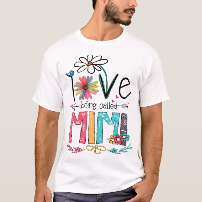 T-shirt J'Aime Être Appelée Mimi Grand-mère Nana Gigi Love (Devant)