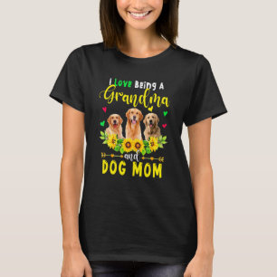 T-shirt J'Aime Être Grand-Mère Et Mère Chien Golden Retrie