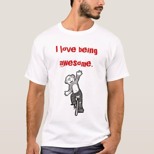 T-shirt J'aime être impressionnant - singe de monocycle (Devant)