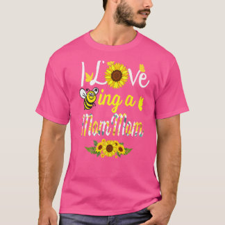 T-shirt J'Aime Être Maman Grand-Mère Fleur De Soleil Mère