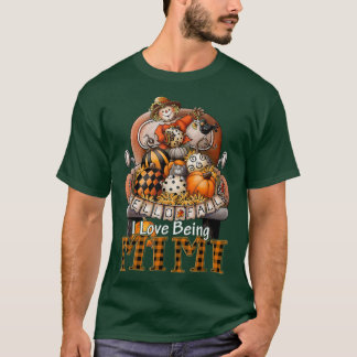 T-shirt J'Aime Être Mimi Plaid Truck Farmer Citrouille Spi