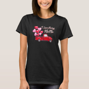 T-shirt J'Aime Être Nana Valentine Red Plaid Buffalo Truc