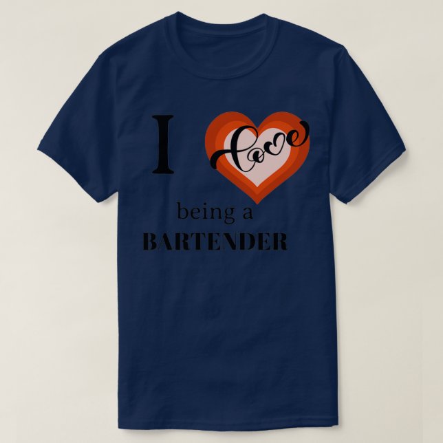 T-SHIRT J'AIME ÊTRE UN BARTENDEUR 2 (Design devant)