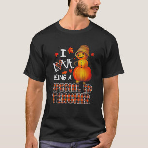 T-shirt J'Aime Être Un Enseignant Spécial Citrouille Autom