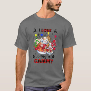 T-shirt J'Aime Être Un Gammy Snowman sapin de Noël R