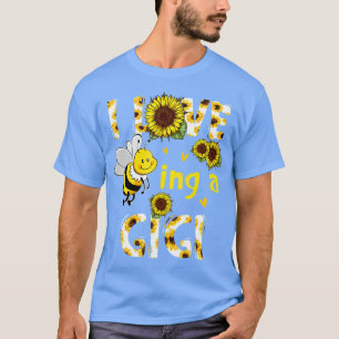 T-shirt J'Aime Être Un Gigi Sunflower Bee Mothers Day