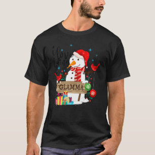 T-shirt J'Aime Être Un Glamme Snowman Santa Hat Correspond