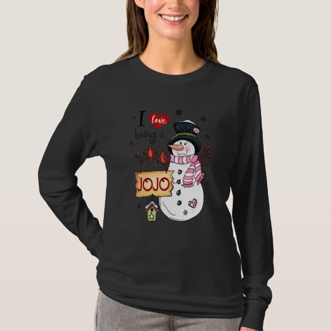 T-shirt J'Aime Être Un Jojo Snowman Noël Funny Noël (Devant)