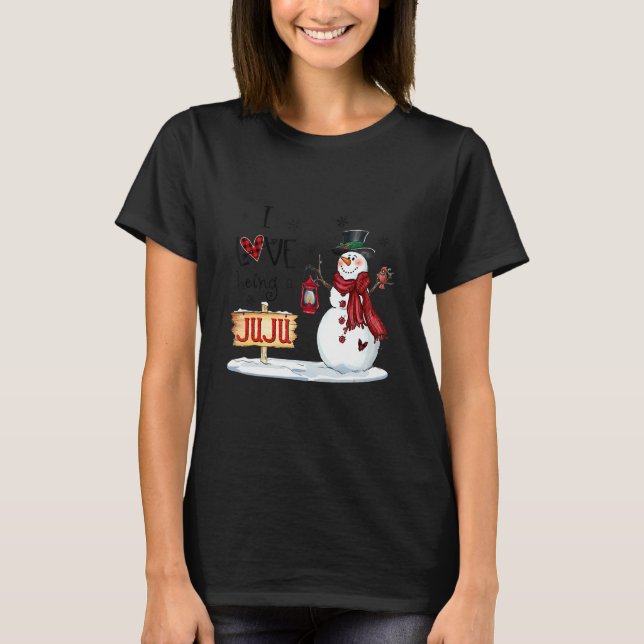T-shirt J'Aime Être Un Juju Snowman Noël Mignonne Grand-mè (Devant)