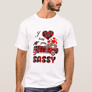 T-shirt J'Aime Être Un Léopard Coeur De Camion Rouge Sassy