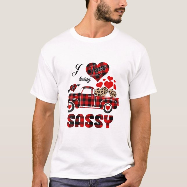 T-shirt J'Aime Être Un Léopard Coeur De Camion Rouge Sassy (Devant)