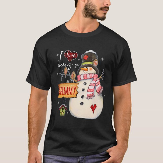 T-shirt J'Aime Être Un Mammy Snowman Funny Famille Christm (Devant)