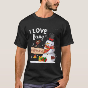 T-shirt J'Aime Être Un Mawmaw Snowman Famille Gif De Noël
