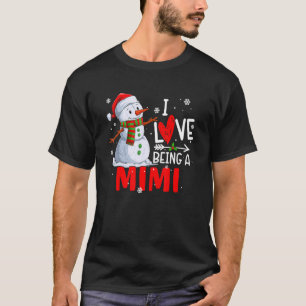 T-shirt J'Aime Être Un Mimi Snowman Noël Mimi Grand-mère