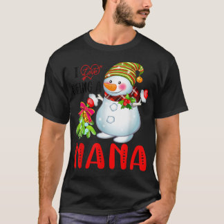 T-shirt J'Aime Être Un Nana Xmas Snowman Scarf Noël L