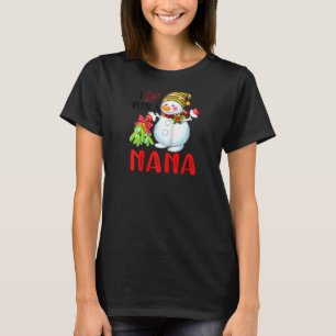 T-shirt J'Aime Être Un Nana Xmas Snowman Scarf Noël L