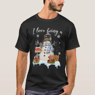 T-shirt J'Aime Être Un Poppa Snowman Noël De Famille