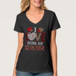 T-shirt J'Aime Être Un Principal Adjoint Red Plaid Vale
