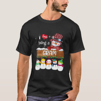 T-shirt J'Aime Être Un Snowman Gram Avec Des Neiges Christ