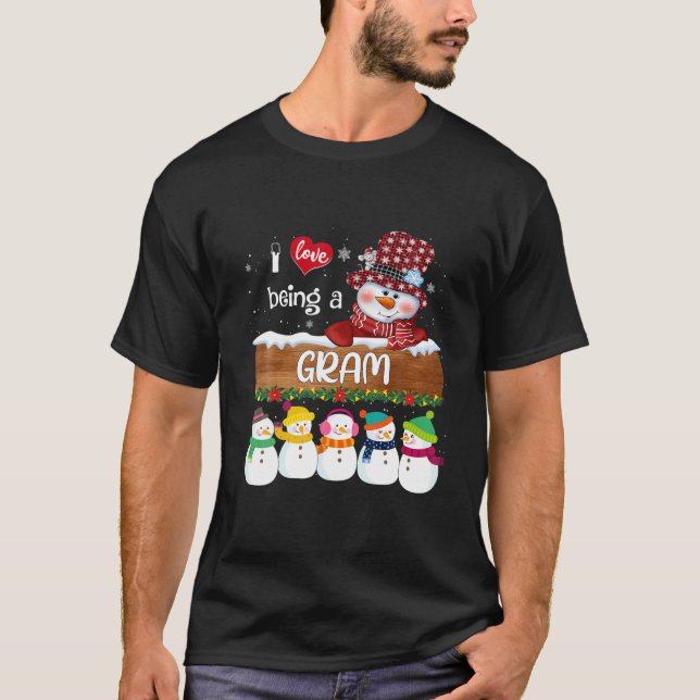 T-shirt J'Aime Être Un Snowman Gram Avec Des Neiges Christ (Devant)