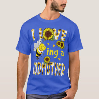 T-shirt J'Aime Être Une Godmère Tournesol Bee Fête des Mèr
