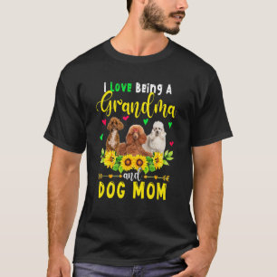 T-shirt J'Aime Être Une Grand-Mère Et Un Chien Maman Poodl