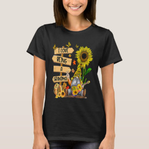 T-shirt J'Aime Être Une Grand-Mère Gnome Tournesol Thanksg