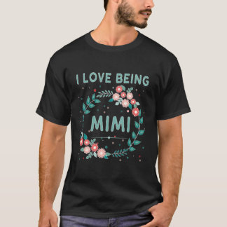 T-shirt J'Aime Être Une Grand-Mère Mimi Surnom