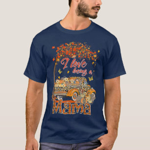 T-shirt J'Aime Être Une Maman Citrouille Camion Automne Ar