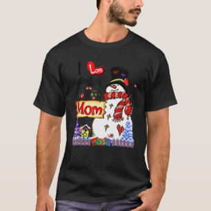 T-shirt J'Aime Être Une Maman Snowman Noël Noël Noël Noël 