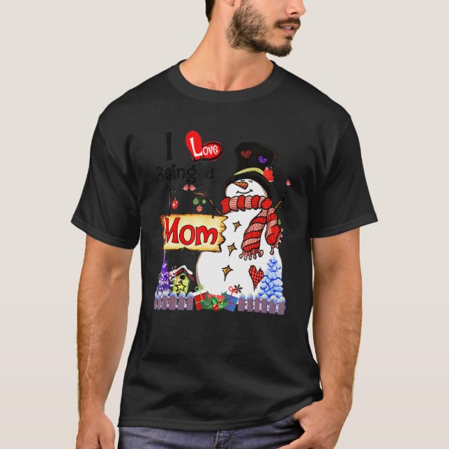 T-shirt J'Aime Être Une Maman Snowman Noël Noël Noël Noël  (Devant)