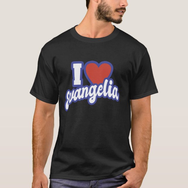 T-shirt J'aime Evangelia (Devant)