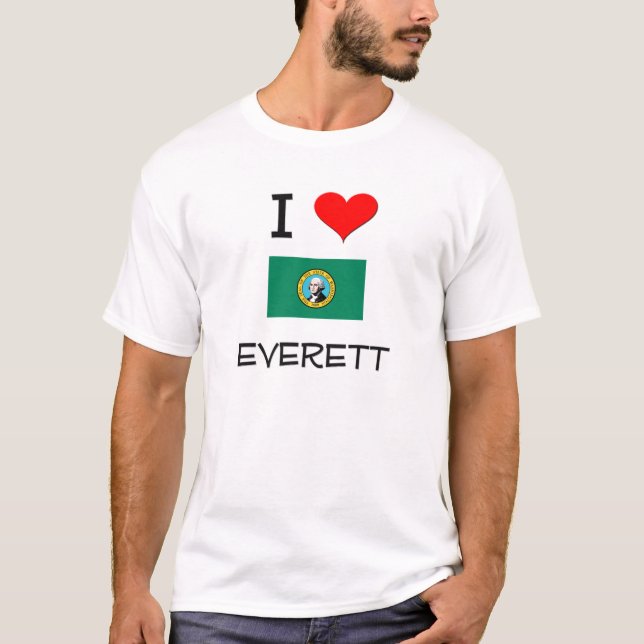 T-shirt J'aime Everett Washington (Devant)