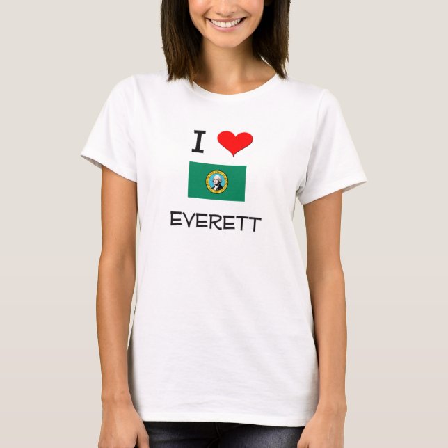 T-shirt J'aime Everett Washington (Devant)