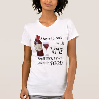 T-shirt J'aime faire cuire avec du vin - même en
