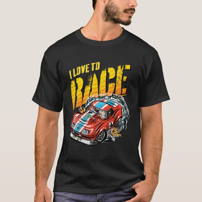 T-shirt J'Aime Faire De La Course En Voiture (Devant)