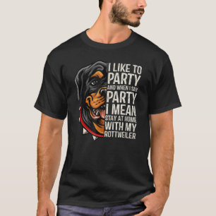 T-shirt J'Aime Faire La Fête Avec Mon Rottweiler Rottweile