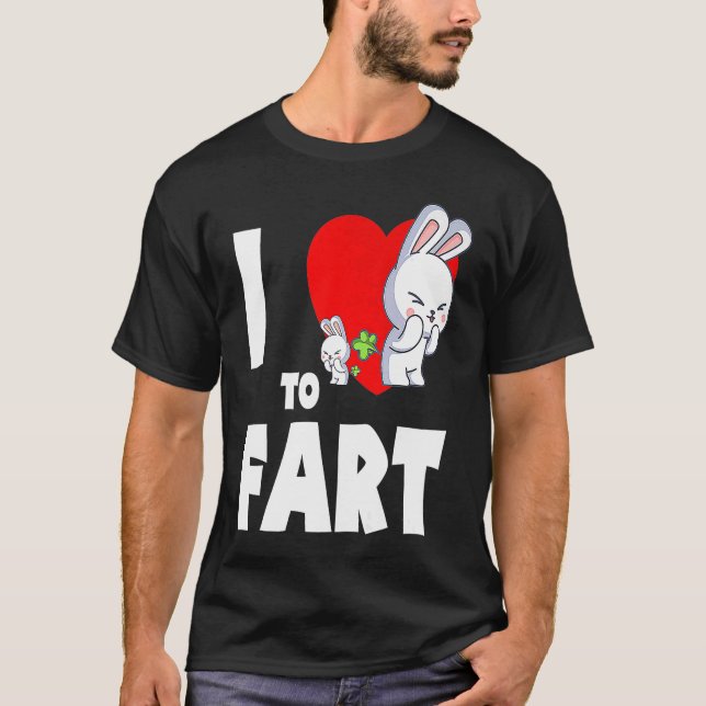 T-shirt J'Aime Faire Pailler Les Jeunes Plus Farter Lapin  (Devant)