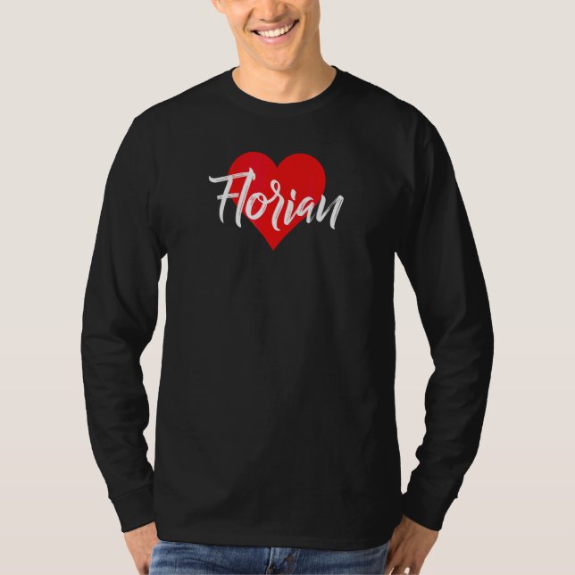 T-shirt J'aime Florian prénom  Amour cœur (Devant)