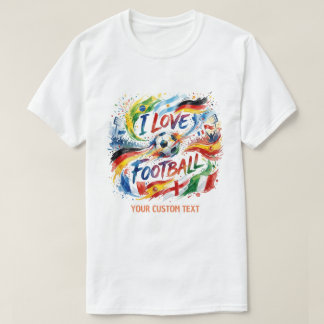 T-shirt J'aime Football Aquarelle 2026